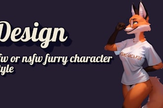 draw sfw or nsfw furry, anthro, or sonic oc in full body 2d digital art
