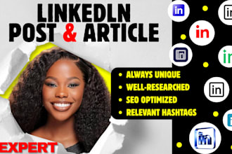 write SEO friendly linkedin posts content with custom content calendar plan