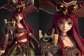 design 3d character 3d cartoon character model and 3d game character in blender