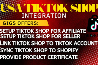 setup USA tiktok shop, connect tiktok shop or shopify ecommerce to your tiktok