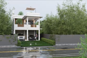 remodel balcony exterior, backyard layout, resort  exterior, apartment render