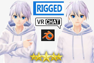 design and rig 3d vtuber model,vrchat avatar,live2d,3d game character,anime,vrc