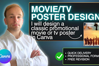 design a classic promotional movie or tv poster in canva