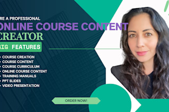 create online course content, course curriculum, online course plan