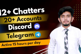 be your discord moderator, telegram moderator, chatter and community manager