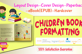 complete your children book formatting, book layout design