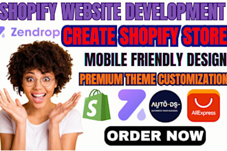 redesign branded shopify store website development via aliexpress zendrop autods