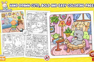 draw cute, bold and easy coloring pages