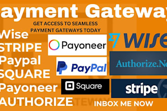 create integrate stripe, paypal, wise activate shopify payment, shopify balance