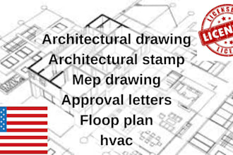draw architectural drawing permit drawing architectural stamp safety plan city