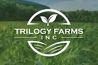 make a modern minimalist farm, lawn care, landscape and agriculture logo design