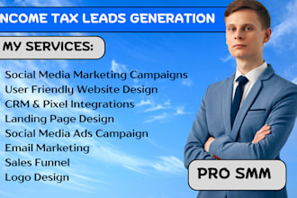 be your income tax social media marketing manager and content creators