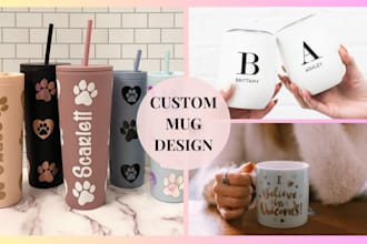 create fantastic coffee mug design, tumbler, mugs design, tshirt