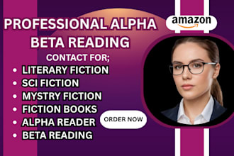 alpha read, beta read literary fiction, mystery fiction, sci fi with full report