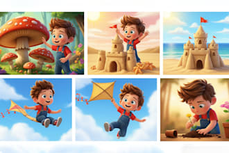 create consistent characters children storybook illustration