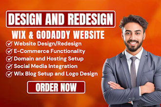 design elite wix and godaddy website for you