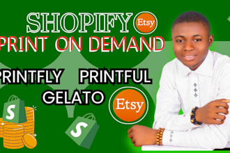 high converting shopify pod store, print on demand, printify, printful etsy