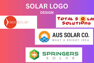 design solar logo, solar energy and solar panel branding for solar installers