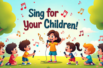write and sing cute catchy children songs or kid music