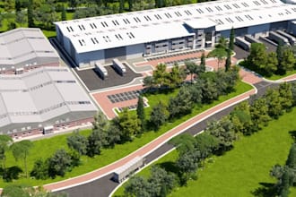 buildup city landscape, outdoor isometric plan, cgi environment render,360 view