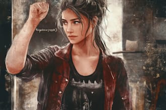 draw semi realistic portrait illustration