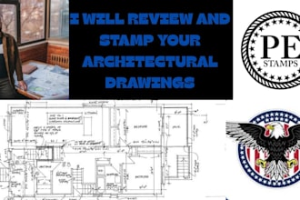 review stamp as licensed structural and civil engineer in georgia and california