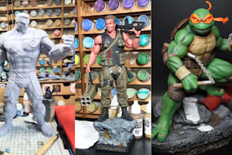 3d print miniature paint action figure superhero 3d figurine in resin printing