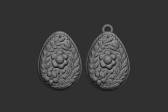 model 3d pendant jewelry design, 3d printable files, 3d easter miniature, zbrush