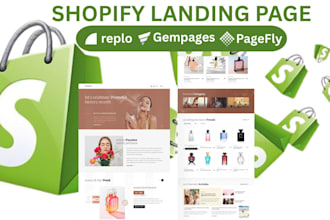 design pagefly, replo, gempages, shopify landing page, one product shopify store