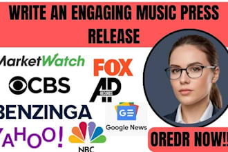 write an engaging music press release, do PR distribution, and public relations