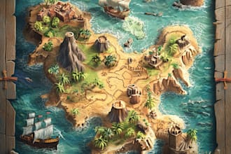 draw high quality professional fantasy map for dnd campaign,