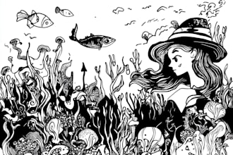 draw black and white illustrations