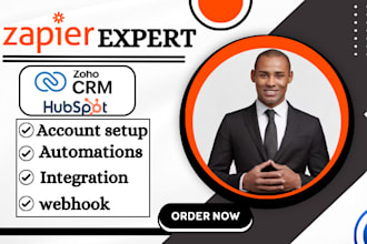 setup zapier automation for hubspot zoho crm real estate integration