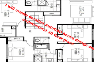 provide residential architectural design, autocad drafting layouts building plan