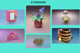 model clean and colorful 3d scenes or props