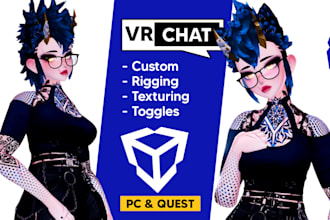 upload your vrc avatar to vrchat, anime character, furry avi nsfw model quest PC
