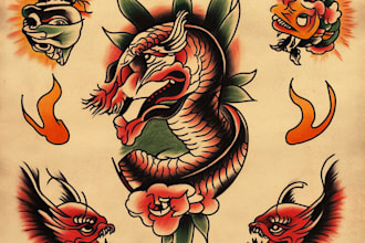 create old school or traditional tattoo design