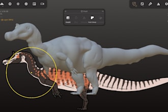 sculpt custom 3d animal model, realistic 3d dinosaur model dragon model for game