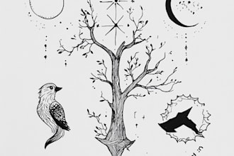 do your minimalist tattoo design in my art style