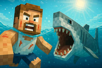 create a custom minecraft youtube thumbnail with effects