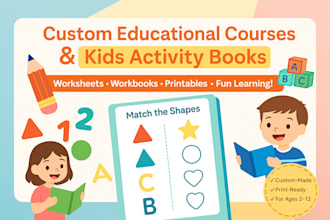 create educational children course children worksheet kid workbook activity book