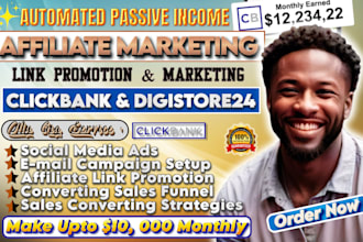 setup automated clickbank affiliate marketing, promote referral link digistore24