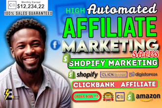 do clickbank affiliate link promotion, shopify marketing sales, amazon website