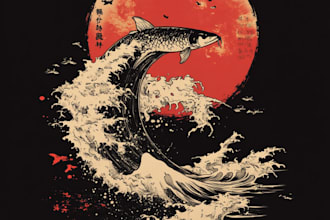 draw awesome japanese or anime streetwear style for t shirt