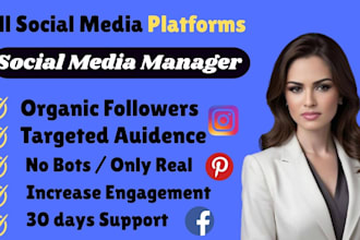 grow and promote tiktok instagram facebook as your social media manager