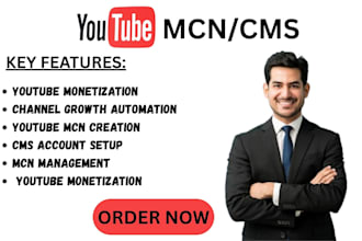set up,optimize and manage your youtube mcn,mnv and cms for maximum monetization