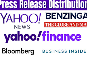 write and distribute press release on op media, tvs, yahoo finance