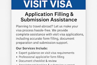 apply for your visit visa fill applications and submission