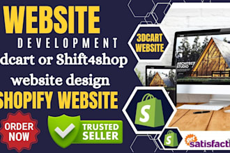 design your shift4shop or 3dcart website design shopify theme customization