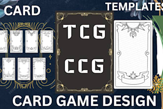 create card template, tcg ccg, card frame illustration, oracle, icon, board game
